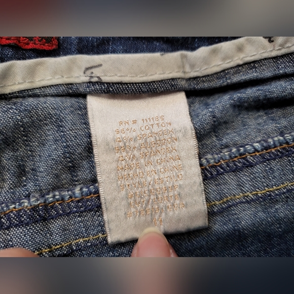 ♡ SOLD ON EBAY ♡ Baby Phat Jeans Co 11 Y2K Cropped Capri Blue Denim - Picture 8 of 14